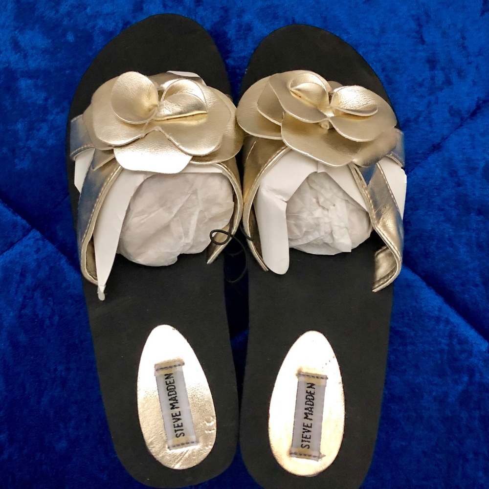 Women’s Gold & Black Sandals